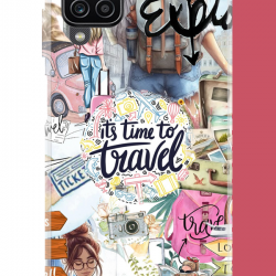 Samsung Galaxy A22-M22-M32 Uyumlu Travel3 UV Baskılı Silikon Kılıf