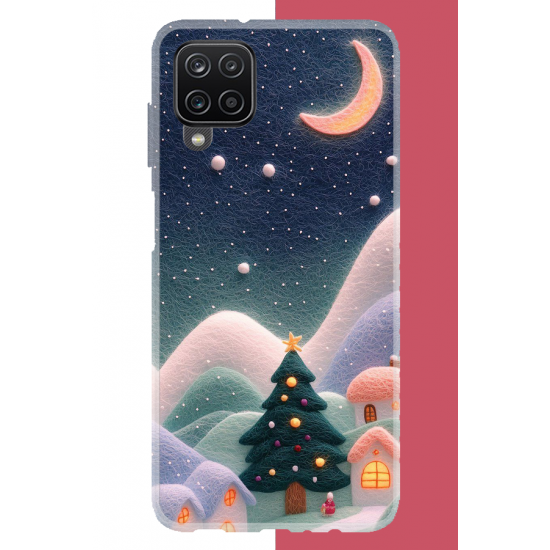 Samsung Galaxy A22-M22-M32 Uyumlu pofuduk kar UV Baskılı Silikon Kılıf