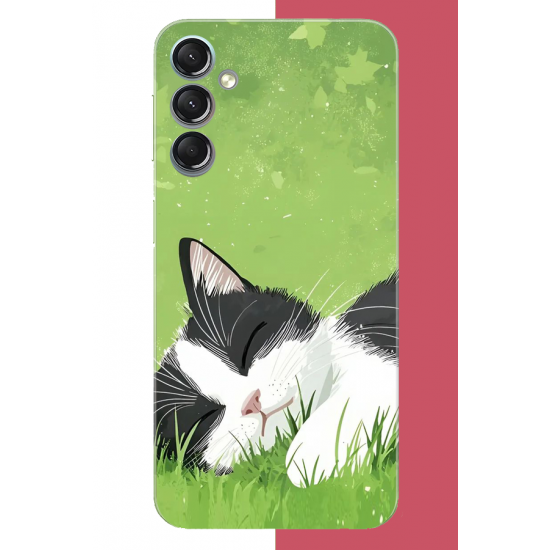Samsung Galaxy A24 Uyumlu uyuyan kedi UV Baskılı Silikon Kılıf Samsung Galaxy A24 Uyumlu uyuyan kedi UV Baskılı Silikon Kılıf