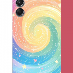 Samsung Galaxy A24 Uyumlu gökkuşağı girdap UV Baskılı Silikon Kılıf