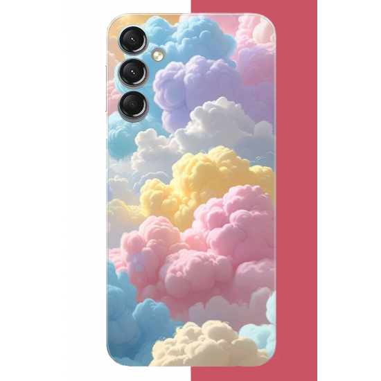 Samsung Galaxy A24 Uyumlu renkli bulut UV Baskılı Silikon Kılıf