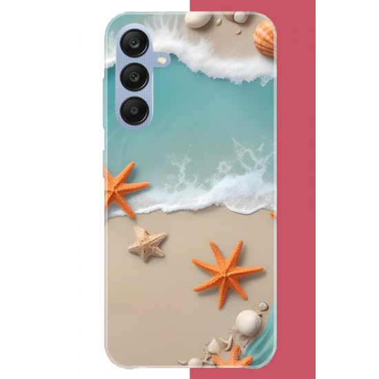 Samsung Galaxy A25 Uyumlu turuncu deniz yıldızı UV Baskılı Silikon Kılıf