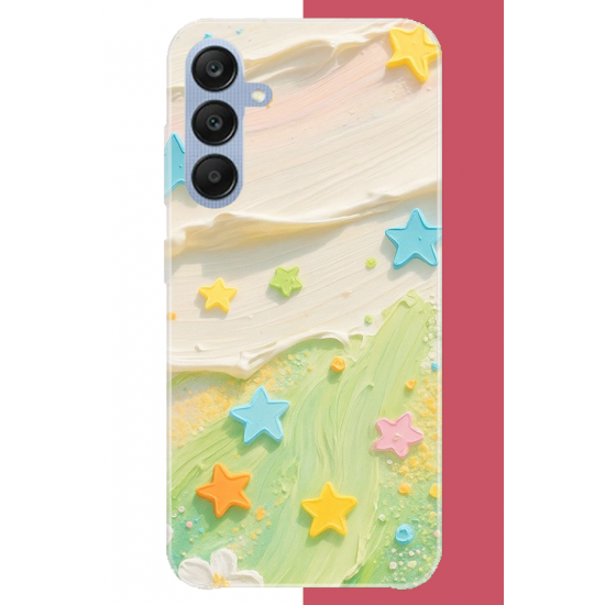 Samsung Galaxy A25 Uyumlu tuvalde renkli yıldız UV Baskılı Silikon Kılıf Samsung Galaxy A25 Uyumlu tuvalde renkli yıldız UV Baskılı Silikon Kılıf