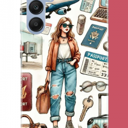 Samsung Galaxy A25 Uyumlu vintage-travel UV Baskılı Silikon Kılıf