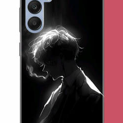 Samsung Galaxy A25 Uyumlu karanlıktaki anime karakteri UV Baskılı Silikon Kılıf