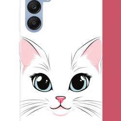 Samsung Galaxy A25 Uyumlu kedi yüzü UV Baskılı Silikon Kılıf