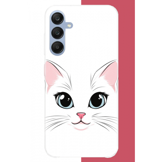 Samsung Galaxy A25 Uyumlu kedi yüzü UV Baskılı Silikon Kılıf