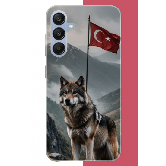Samsung Galaxy A25 Uyumlu Ulu Kurt UV Baskılı Silikon Kılıf