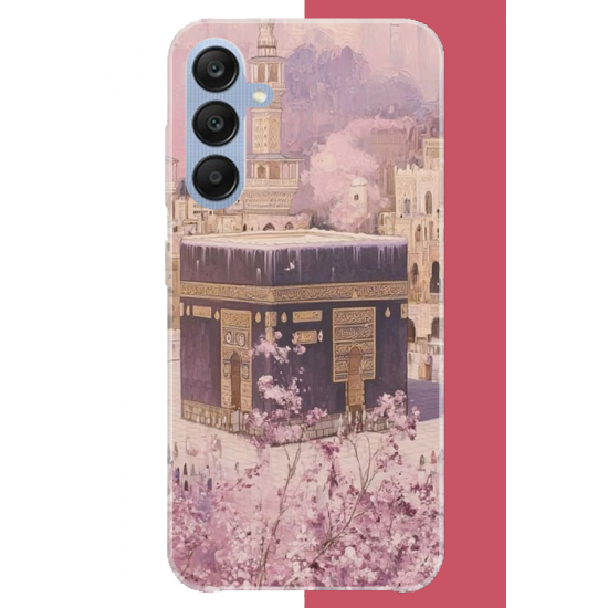 Samsung Galaxy A25 Uyumlu pembe çiçekli kabe UV Baskılı Silikon Kılıf