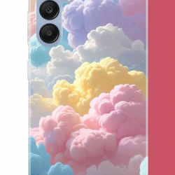 Samsung Galaxy A25 Uyumlu renkli bulut UV Baskılı Silikon Kılıf