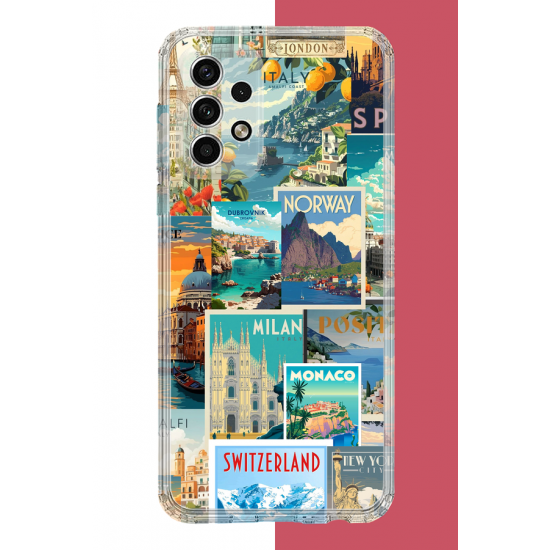 Samsung Galaxy A32 Uyumlu Kart Postal Kolaj UV Baskılı Silikon Kılıf