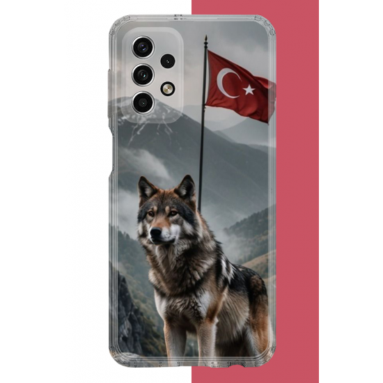 Samsung Galaxy A33 Uyumlu Ulu Kurt UV Baskılı Silikon Kılıf