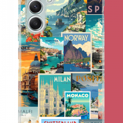Samsung Galaxy A34 Uyumlu Kart Postal Kolaj UV Baskılı Silikon Kılıf