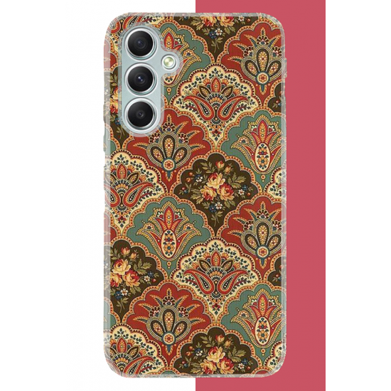 Samsung Galaxy A34 Uyumlu Çini Motif UV Baskılı Silikon Kılıf