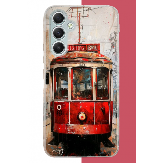 Samsung Galaxy A34 Uyumlu Taksim Tramvay UV Baskılı Silikon Kılıf