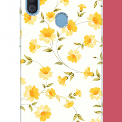 Samsung Galaxy A11-M11 Uyumlu sarı çiçek pattern UV Baskılı Silikon Kılıf Samsung Galaxy A11-M11 Uyumlu sarı çiçek pattern UV Baskılı Silikon Kılıf