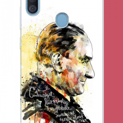 Samsung Galaxy A11-M11 Uyumlu sulu boya atatürk UV Baskılı Silikon Kılıf Samsung Galaxy A11-M11 Uyumlu sulu boya atatürk UV Baskılı Silikon Kılıf