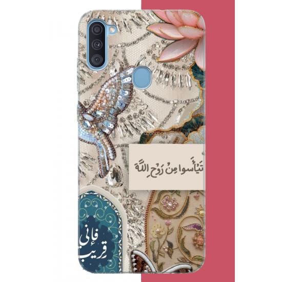 Samsung Galaxy A11-M11 Uyumlu taşlı kuş UV Baskılı Silikon Kılıf