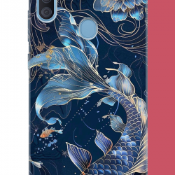 Samsung Galaxy A11-M11 Uyumlu mavi yüzen balık UV Baskılı Silikon Kılıf Samsung Galaxy A11-M11 Uyumlu mavi yüzen balık UV Baskılı Silikon Kılıf