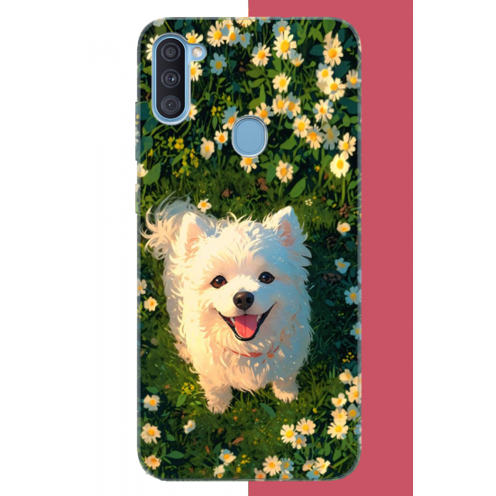 Samsung Galaxy A11-M11 Uyumlu kaniş köpek UV Baskılı Silikon Kılıf