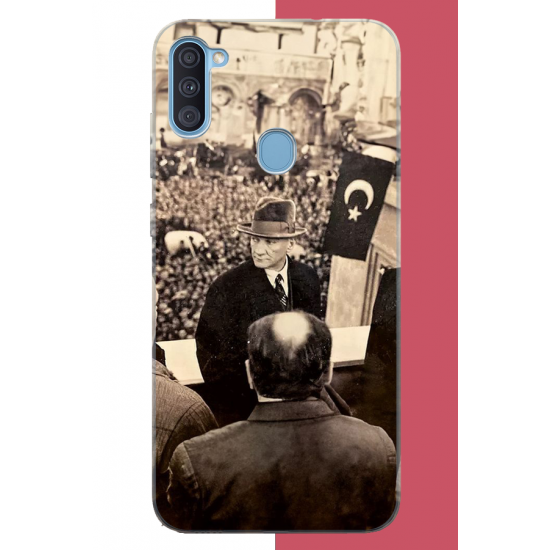 Samsung Galaxy A11-M11 Uyumlu halka seslenen atatürk2 UV Baskılı Silikon Kılıf