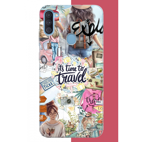 Samsung Galaxy A11-M11 Uyumlu Travel3 UV Baskılı Silikon Kılıf