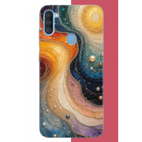 Samsung Galaxy A11-M11 Uyumlu renkli uzay UV Baskılı Silikon Kılıf