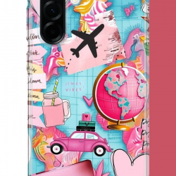 Samsung Galaxy A36 Uyumlu Travel Kolaj UV Baskılı Silikon Kılıf