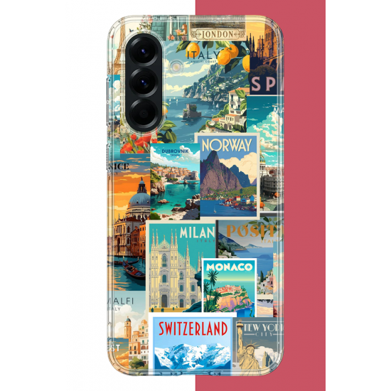Samsung Galaxy A56 Uyumlu Kart Postal Kolaj UV Baskılı Silikon Kılıf