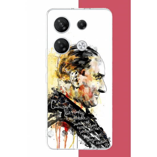 Infinix GT 20 PRO Uyumlu sulu boya atatürk UV Baskılı Silikon Kılıf