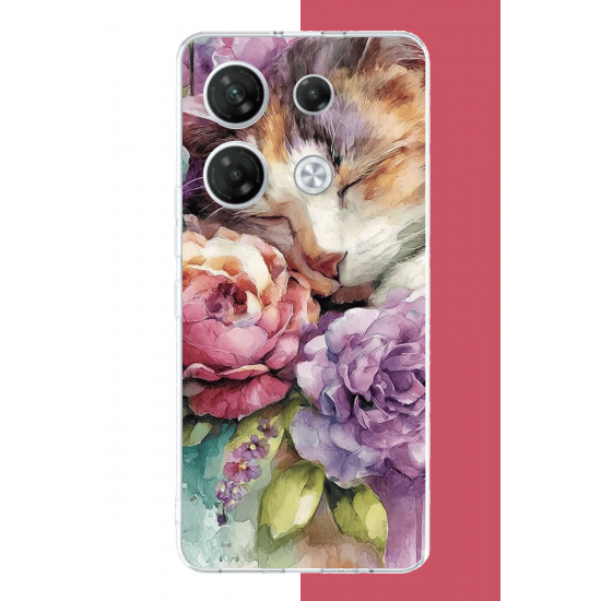 Infinix GT 20 PRO Uyumlu sulu boya kedi UV Baskılı Silikon Kılıf