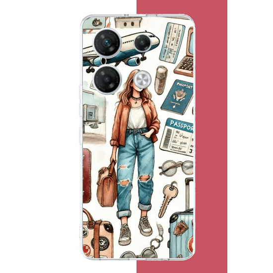 Infinix GT 20 PRO Uyumlu vintage-travel UV Baskılı Silikon Kılıf