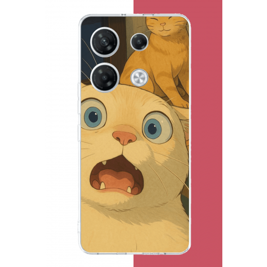 Infinix GT 20 PRO Uyumlu şaşkın kedi UV Baskılı Silikon Kılıf