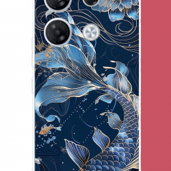 Infinix GT 20 PRO Uyumlu mavi yüzen balık UV Baskılı Silikon Kılıf