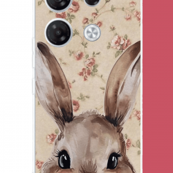 Infinix GT 20 PRO Uyumlu kahverengi tavşan UV Baskılı Silikon Kılıf