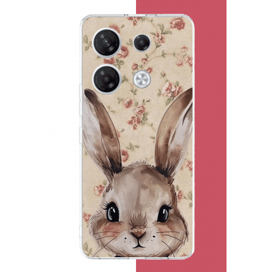 Infinix GT 20 PRO Uyumlu kahverengi tavşan UV Baskılı Silikon Kılıf