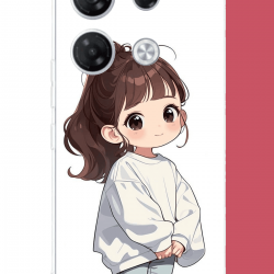 Infinix GT 20 PRO Uyumlu kawaii beyaz sweatshirt kız UV Baskılı Silikon Kılıf