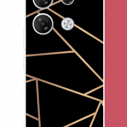 Infinix GT 20 PRO Uyumlu altın diyagonal çizgi UV Baskılı Silikon Kılıf