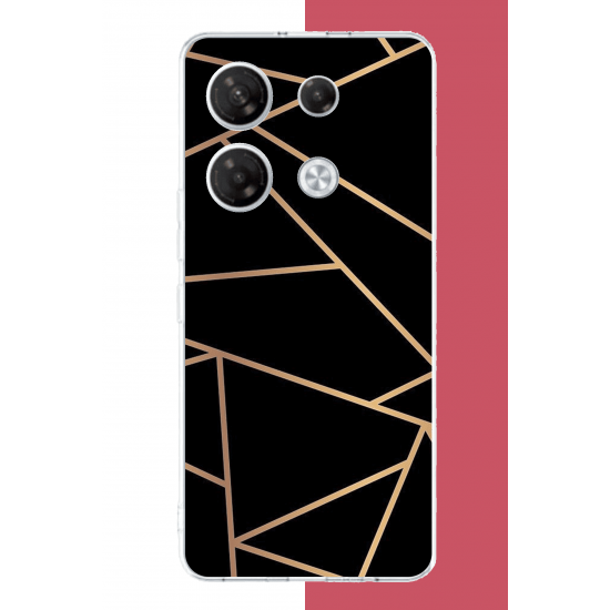 Infinix GT 20 PRO Uyumlu altın diyagonal çizgi UV Baskılı Silikon Kılıf