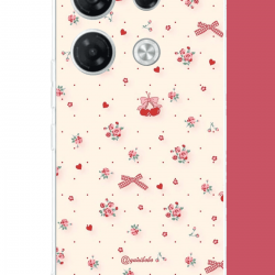 Infinix GT 20 PRO Uyumlu kırmızı kalpli pattern UV Baskılı Silikon Kılıf