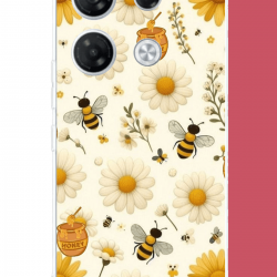 Infinix GT 20 PRO Uyumlu arılı sarı çiçek.jpeg UV Baskılı Silikon Kılıf