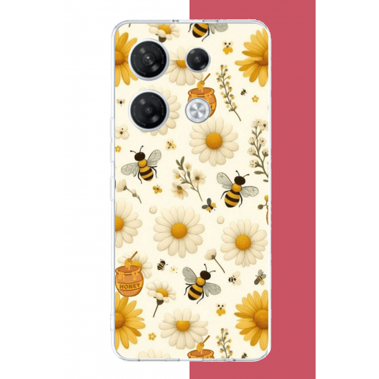 Infinix GT 20 PRO Uyumlu arılı sarı çiçek.jpeg UV Baskılı Silikon Kılıf