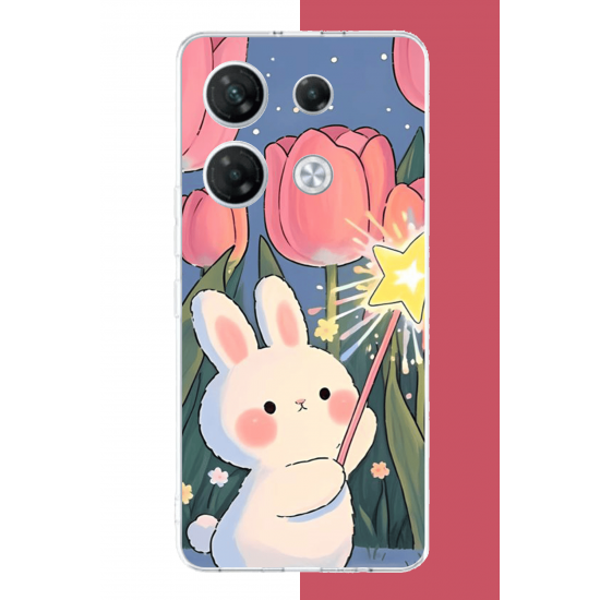 Infinix GT 20 PRO Uyumlu peluş tavşan UV Baskılı Silikon Kılıf
