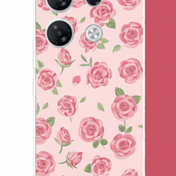 Infinix GT 20 PRO Uyumlu pembe gül UV Baskılı Silikon Kılıf