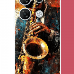 Infinix GT 20 PRO Uyumlu renkli tenor saksafon UV Baskılı Silikon Kılıf