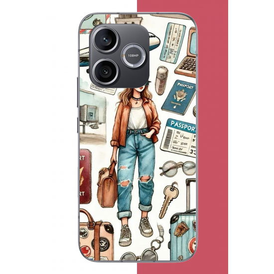 Honor 600 Uyumlu vintage-travel UV Baskılı Silikon Kılıf