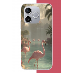 Honor 600 Lite Uyumlu akarsudaki flamingo UV Baskılı Silikon Kılıf