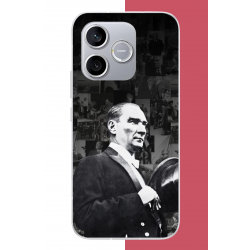 Honor 600 Lite Uyumlu şapka ile selamlayan atatürk UV Baskılı Silikon Kılıf