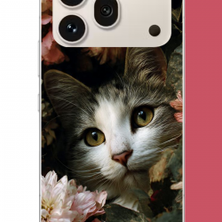 Honor 600 PRO Uyumlu çiçeklere gizlenen kedi UV Baskılı Silikon Kılıf Honor 600 PRO Uyumlu çiçeklere gizlenen kedi UV Baskılı Silikon Kılıf