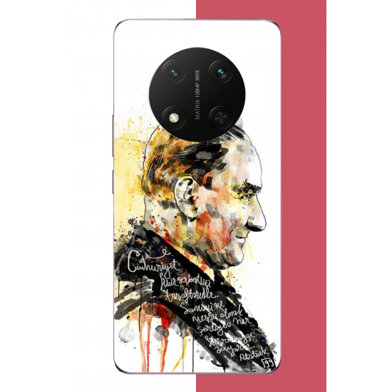 Honor X9C Uyumlu sulu boya atatürk UV Baskılı Silikon Kılıf